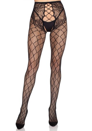 Leg Avenue-Net Tights with Crotchless Pantyhose