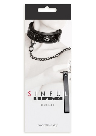 Sinful Collar with Leash- Black