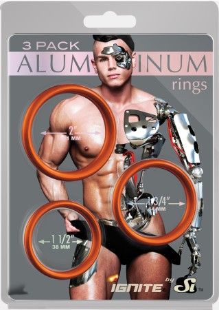Aluminum Rings 3 Pack - Rust - 50, 45, 40 mm. (1.5, 1.75, 2")