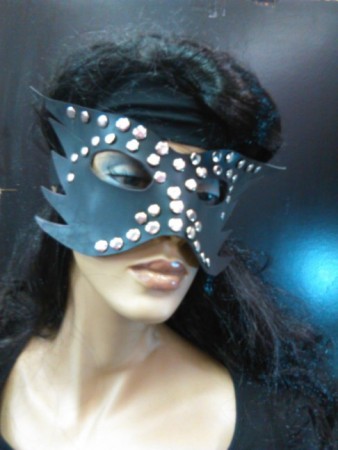 Black Faux Leather Mask