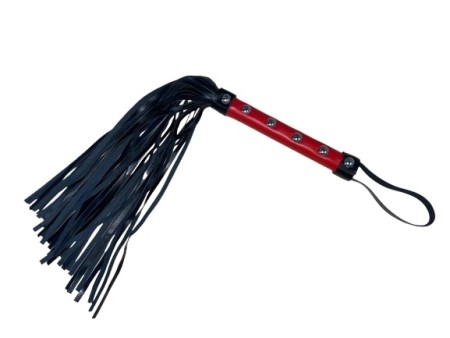 Whip with metal staples, Black/Red - 40 cm