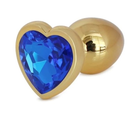 Hearty Metal Butt Plug Large, Gold with Color Crystal - Assorted Colors