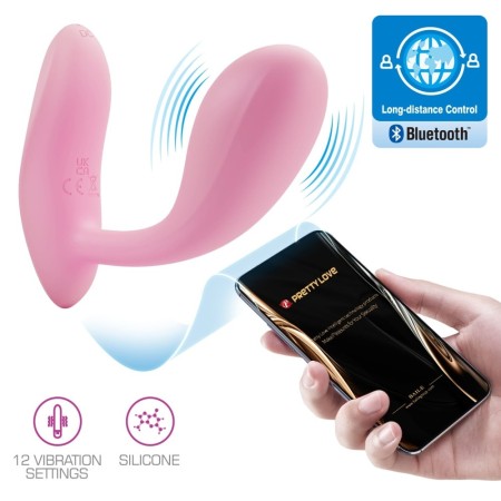 Pretty Love Baird Rechargeable, App-Controlled, G-spot Silicone Couple's Vibrator - Pink
