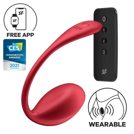 Satisfyer Shiny Petal, APP Controll & Remote Control, G-spot Vibrating Vaginal Silicone Rechargeable Egg - Red