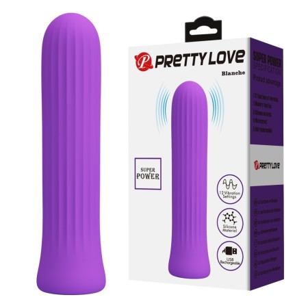 Pretty Love Blanche Vibrator 12 Vibration Modes, Silicone, USB Rechargeable - Purple II