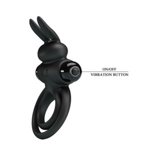 Vibrating Silicone Penis Ring 10 functions of Vibration-Black