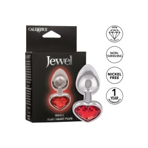 Aluminium Jewel Small Ruby Heart Butt Plug