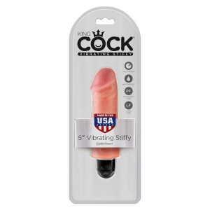 King Cock 5" Vibrating Stiffy-Flesh