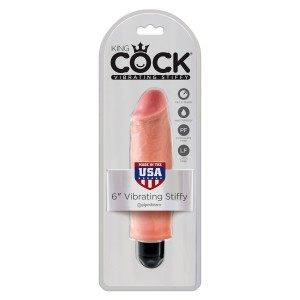 King Cock 6" Vibrating Stiffy-Flesh