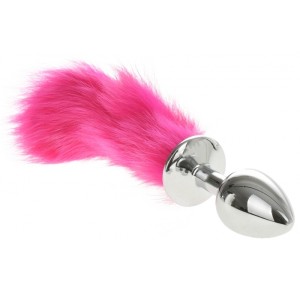 Anal Stopper Alicia Small Metallic Silver / Fuchsia - 7 Cm