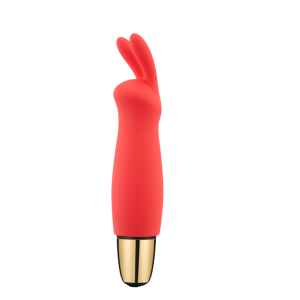 Silicone Bullet Vibrator Bunny 10 Vibration Modes USB Rechargeable - Red 13.5 cm
