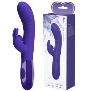 Cerberus Youth Rabbit Vibrator, 30+30 Vibrating & Licking Modes, USB Rechargeable - Violet