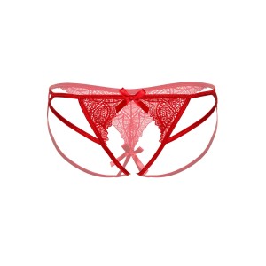 Naomi strappy crotchless tanga-Red