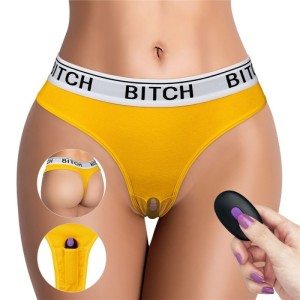 Bitch Wireless Rechargeable Vibrating Panties - XL/XXL