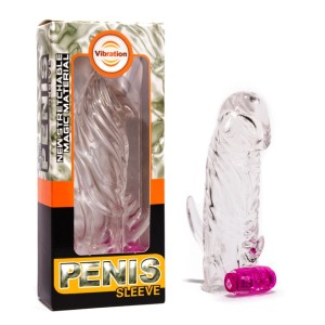 Penis Sleeve With Vibration, TPR Material, 13 x 3,8 cm