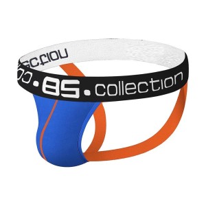 800015-Jock Strap Men Blue / Orange