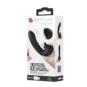 Pretty Love Hobgoblin Black-Finger Sleeve Silicone Vibrator