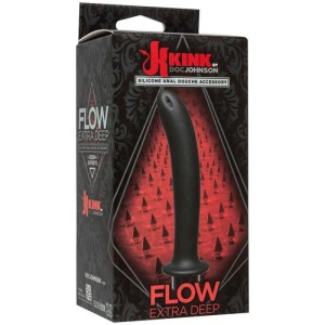 Kink Flow Silicone Anal Douche Accessory Extra Deep - Black