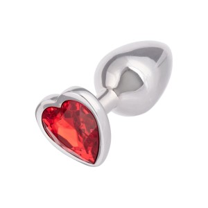 Aluminium Jewel Small Ruby Heart Butt Plug