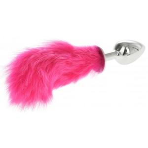 Anal Stopper Alicia Small Metallic Silver / Fuchsia - 7 Cm