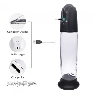 20 Suck Modes Vaccum USB Rechargeable Penis Pump - Clear