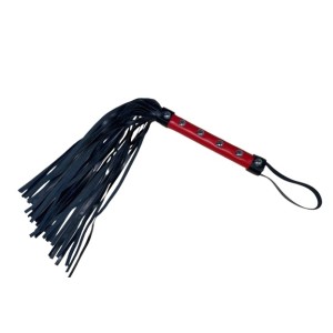 Whip with metal staples, Black/Red - 40 cm
