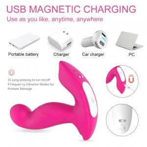 Maxim Remote Control USB Rechargeable Stimulator, 9 Vibration & Rotation Modes - Pink