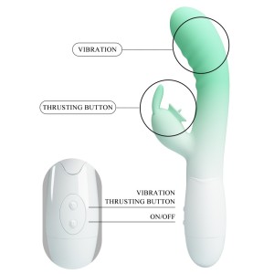 Pretty Love - Cerberus Rabbit Silicone G-Spot Vibrator - Green/White