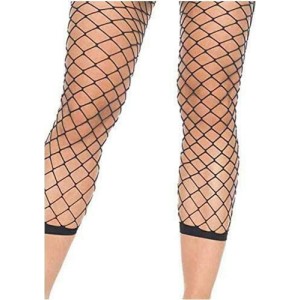 Women's Fence Fishnet Footless Tights, Black, One Size