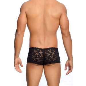 Rose Lace Boy Short - Black