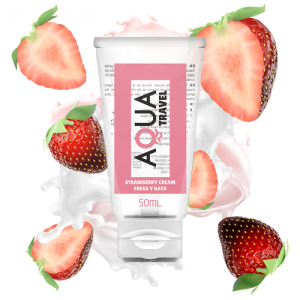 Aqua Travel Strawberry and Fresh Aroma Waterbased Lubricant - 50 ml