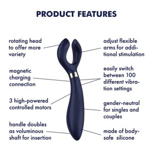 Satisfyer Partner Multifun 3, Couples vibrator - Blue