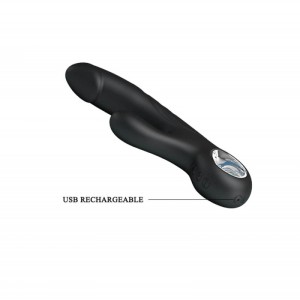 Pretty Love Selene Black Rechargeable Silicone Rabbit Vibrator