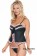L.A - 2 PC. PINSTRIPED BABYDOLL WITH RUFFLE FULL BACK PANTY SET