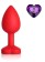 Anal Plug Brighty Medium Silicone with Heart Shape Color Diamond Base / Assorted Colors