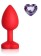 Anal Plug Brighty Medium Silicone with Heart Shape Color Diamond Base / Assorted Colors