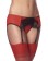 RIMBA - Suspenderbelt With G-String & Stockings Red/Black-O/S