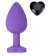 Anal Plug Brighty Medium Silicone with Heart Shape Color Diamond Base / Assorted Colors