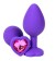 Anal Plug Brighty Medium Silicone with Heart Shape Color Diamond Base / Assorted Colors