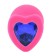 Anal Plug Brighty Medium Silicone with Heart Shape Color Diamond Base / Assorted Colors