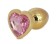 Hearty Metal Butt Plug Large, Gold with Color Crystal - Assorted Colors