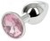 Anal Plug Metallic Butt plug Small - Silver with Color Crystal