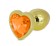 Hearty Metal Butt Plug Large, Gold with Color Crystal - Assorted Colors