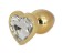 Hearty Metal Butt Plug Large, Gold with Color Crystal - Assorted Colors