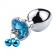Small Metal Heart Anal Plug Ring My Bells with Blue Crystal