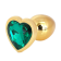 Hearty Metal Butt Plug Large, Gold with Color Crystal - Assorted Colors