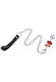 Large Metal Anal Plug Ring My Bells with Red Crystal & Leash
