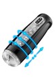 USB Rechargeable Masturbator Romeo, 10 Modes of Thrusting & Rotating, TPE - Clear