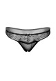 Crotchless floral lace string-Black