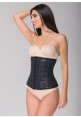 Lace latex waist trainer-Μαύρο